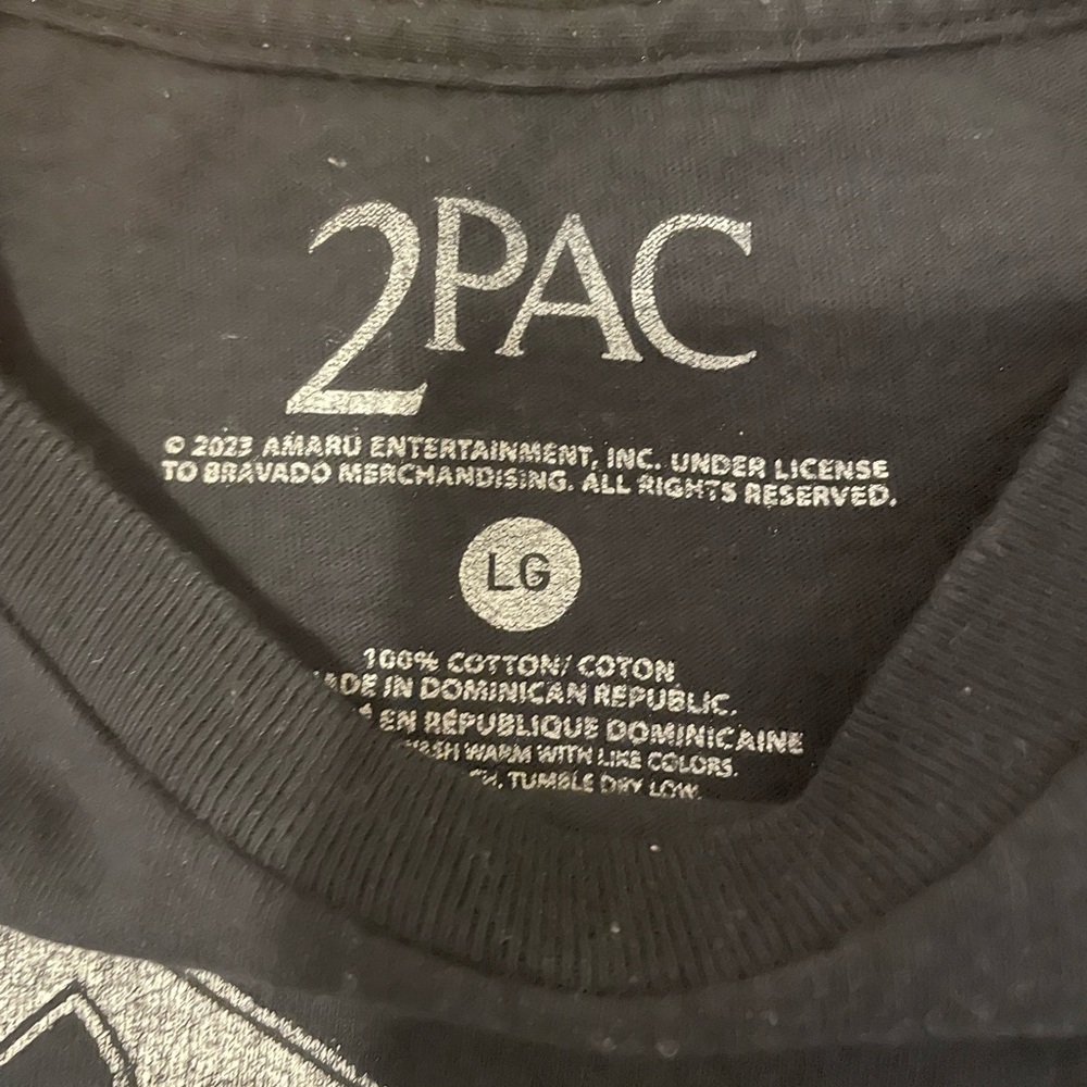 2Pac Keep Ya Head Up Graphic Short Sleeve Tee - Black - Picture 2 of 2